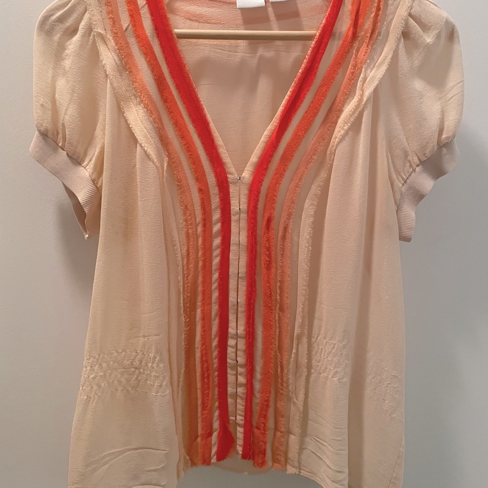 Armani Exchange Silk Sheer Blouse, M